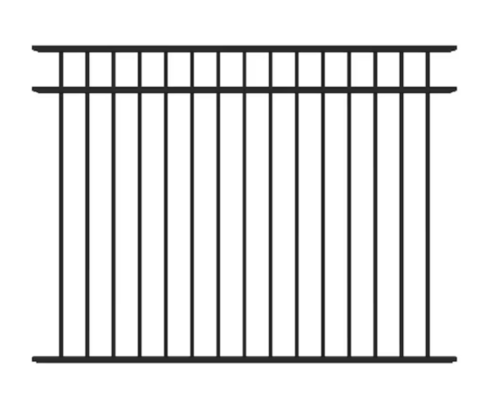 black aluminum fence panels